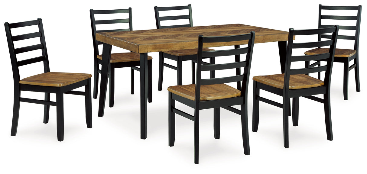 Blondon Brown/Black Dining Set