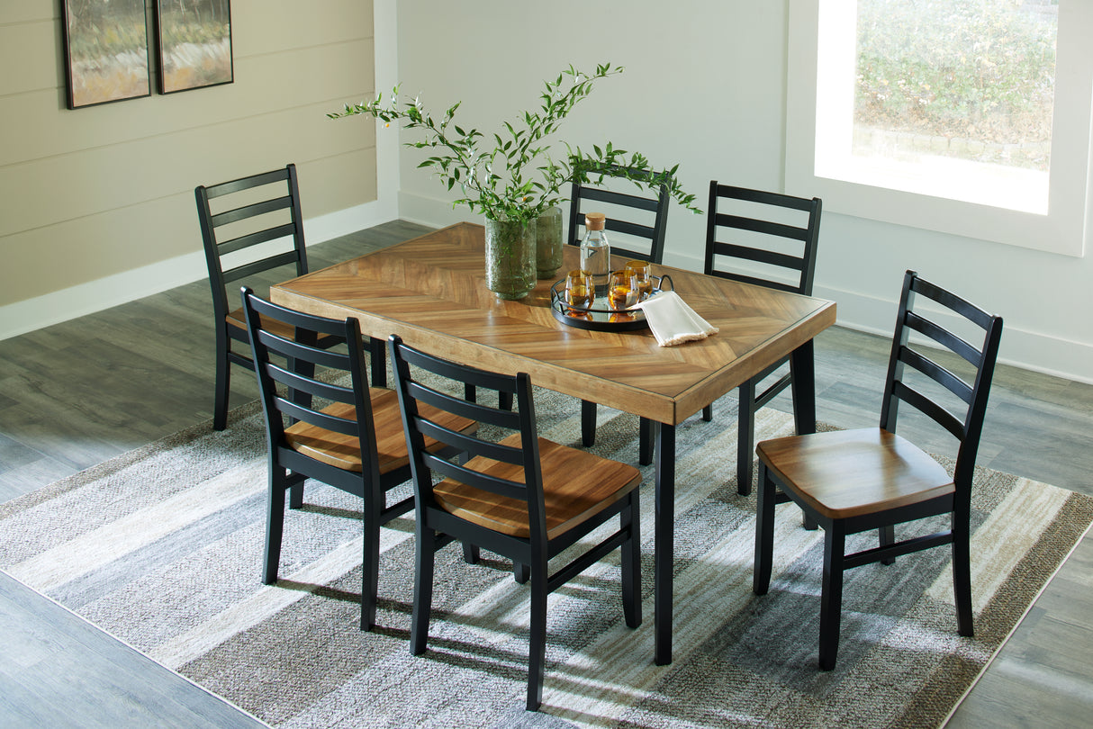 Blondon Brown/Black Dining Set