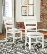 Valebeck Beige/White Dining Chair