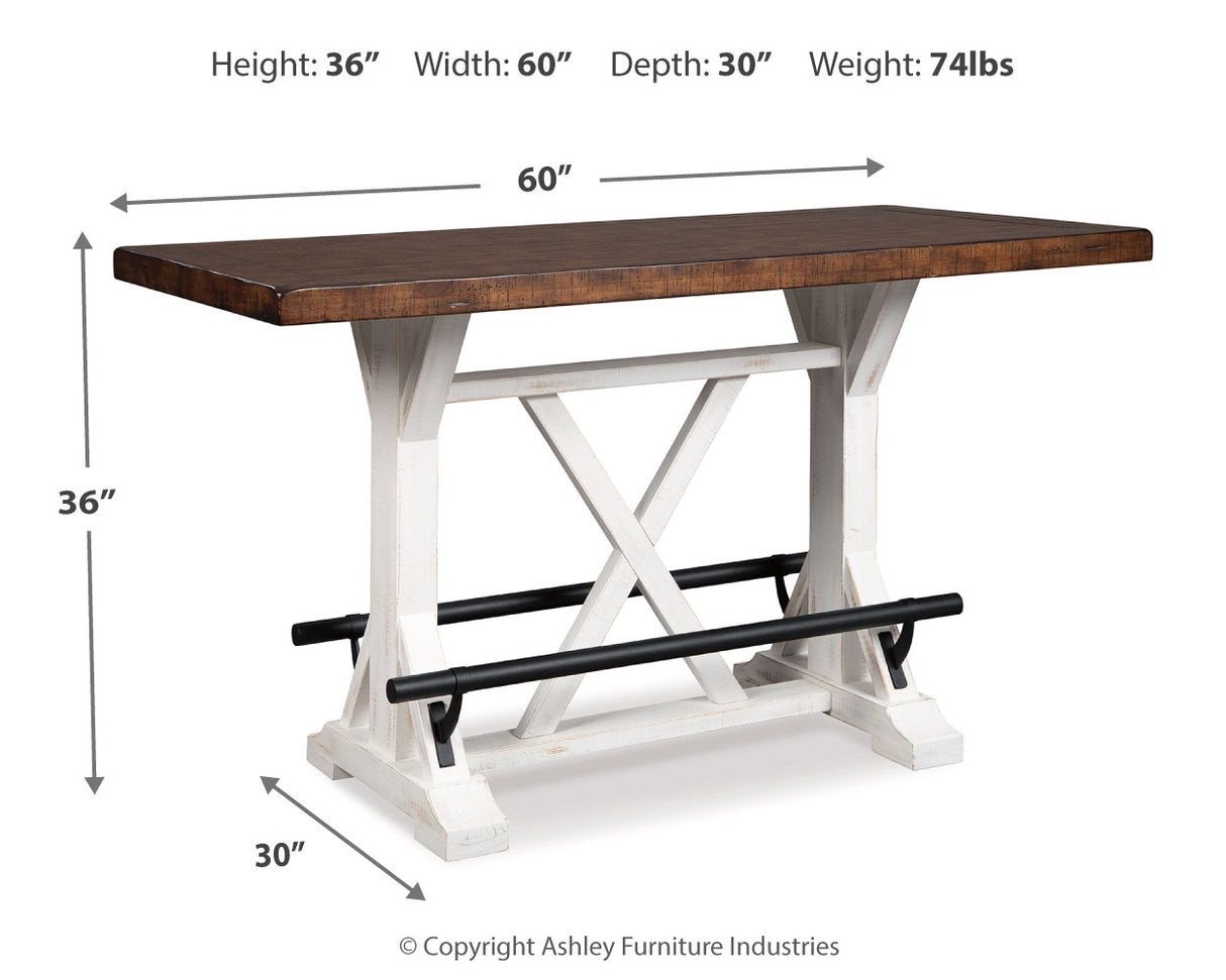 Valebeck Counter Height Dining Table and 2 Barstools