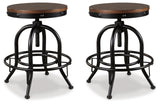 Valebeck Brown/Black Counter Height Bar Stool