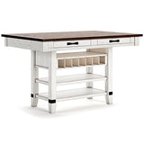 Valebeck White/Brown Counter Height Dining Table