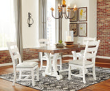 Valebeck Beige/White Dining Chair