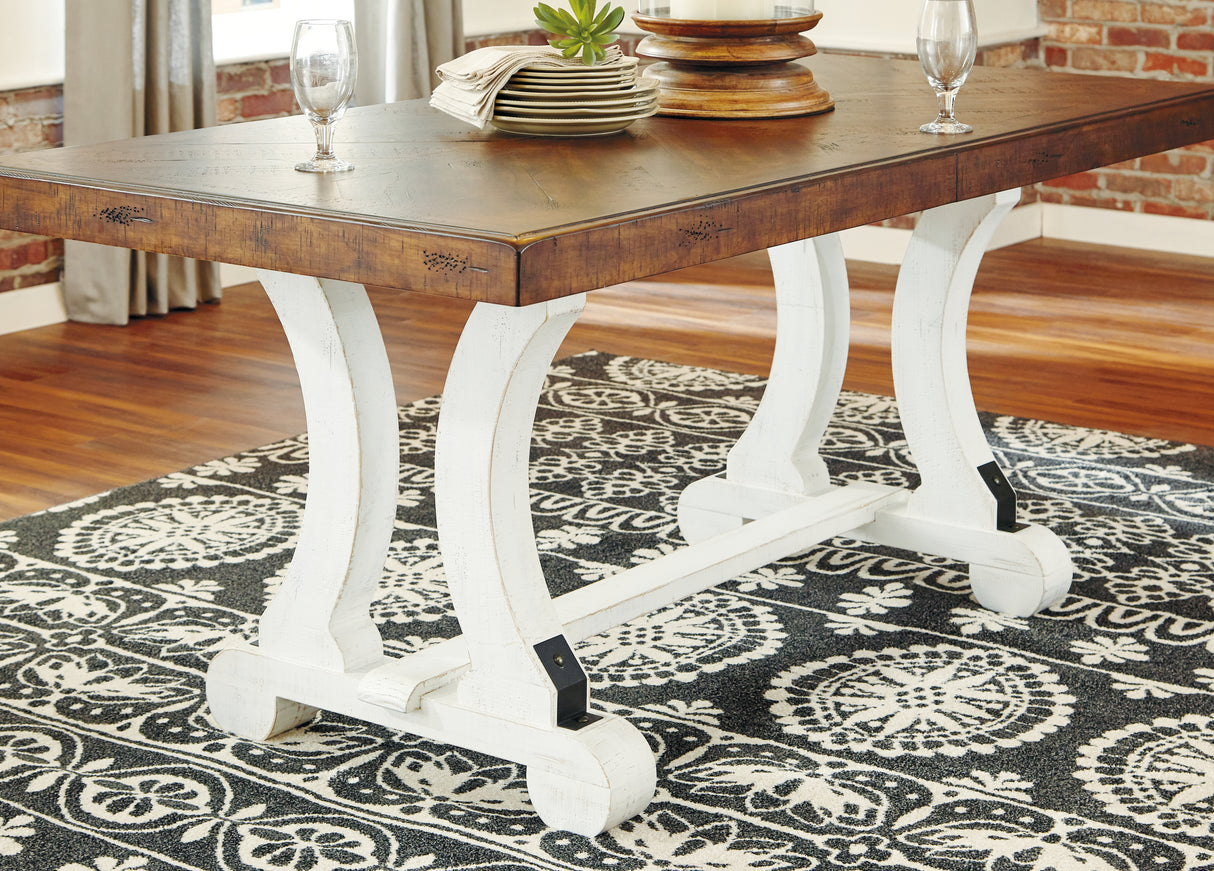 Valebeck White/Brown Dining Table