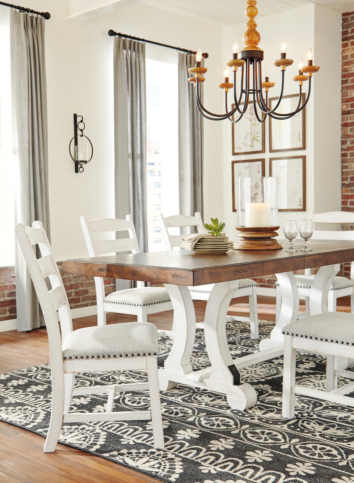 Valebeck White/Brown Dining Table