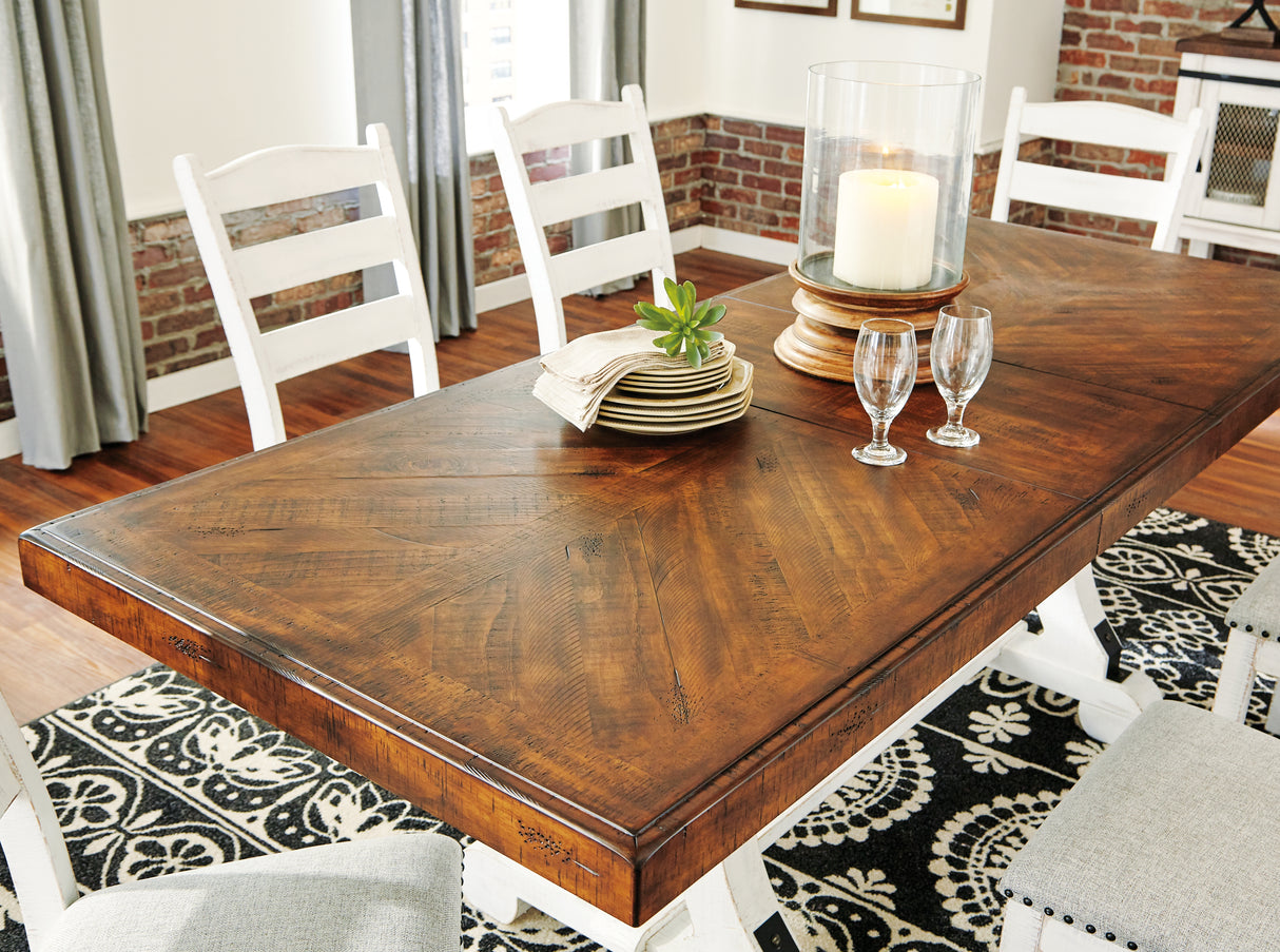 Valebeck White/Brown Dining Table