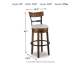 Valebeck Brown Bar Height Bar Stool