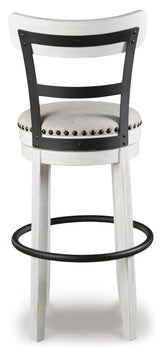 Valebeck White Bar Height Bar Stool