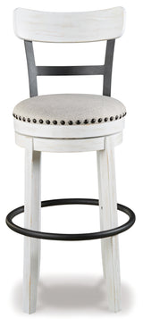 Valebeck White Bar Height Bar Stool