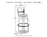 Valebeck White Bar Height Bar Stool