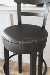 Valebeck Black Bar Height Bar Stool