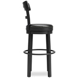 Valebeck Black Bar Height Bar Stool