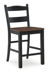 Valebeck Black/Brown Counter Height Barstool