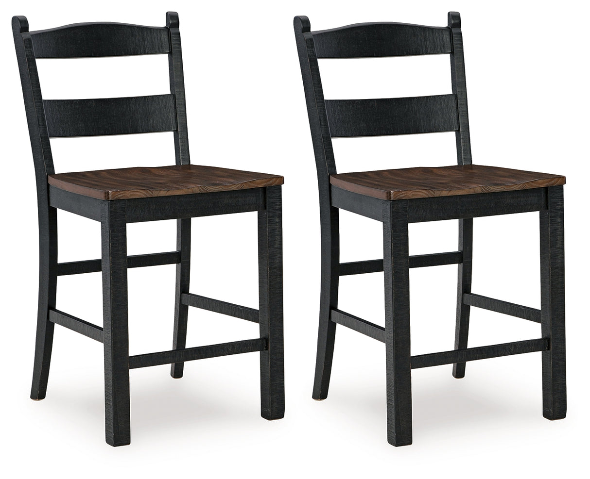 Valebeck Black/Brown Counter Height Barstool