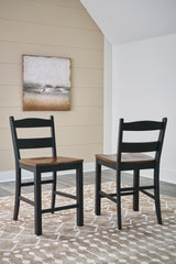 Valebeck Black/Brown Counter Height Barstool