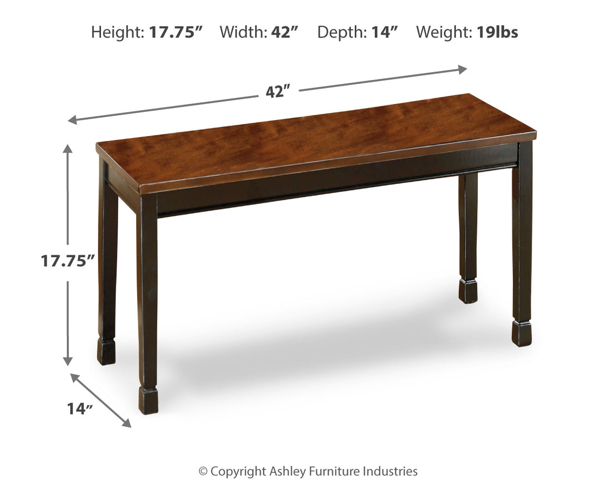 Owingsville Dining Table and 4 Chairs and Bench