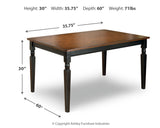 Owingsville Black/Brown Dining Table