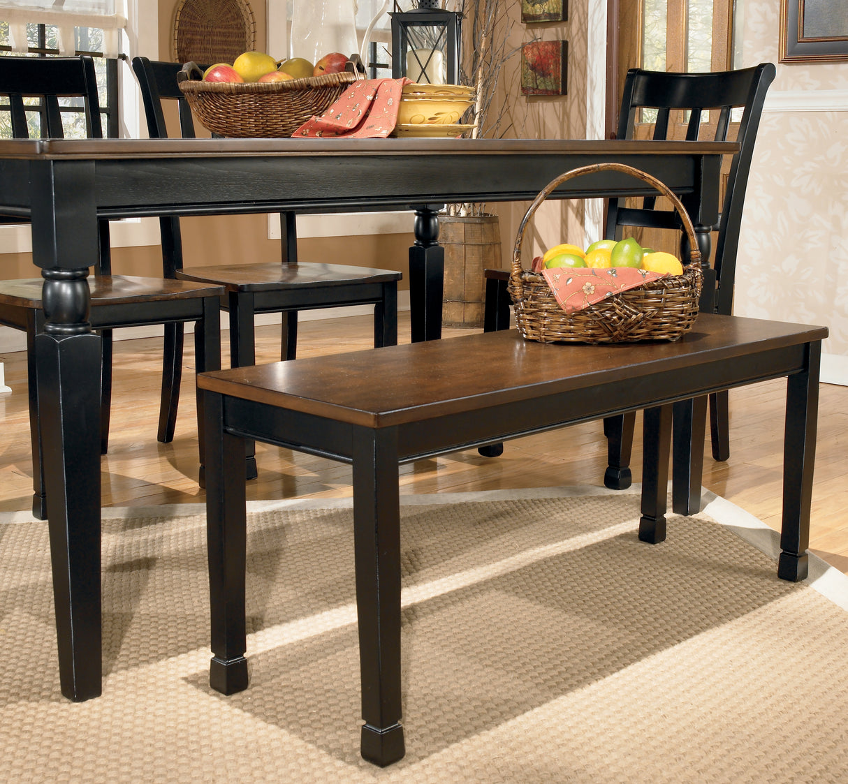 Owingsville Black/Brown Dining Bench