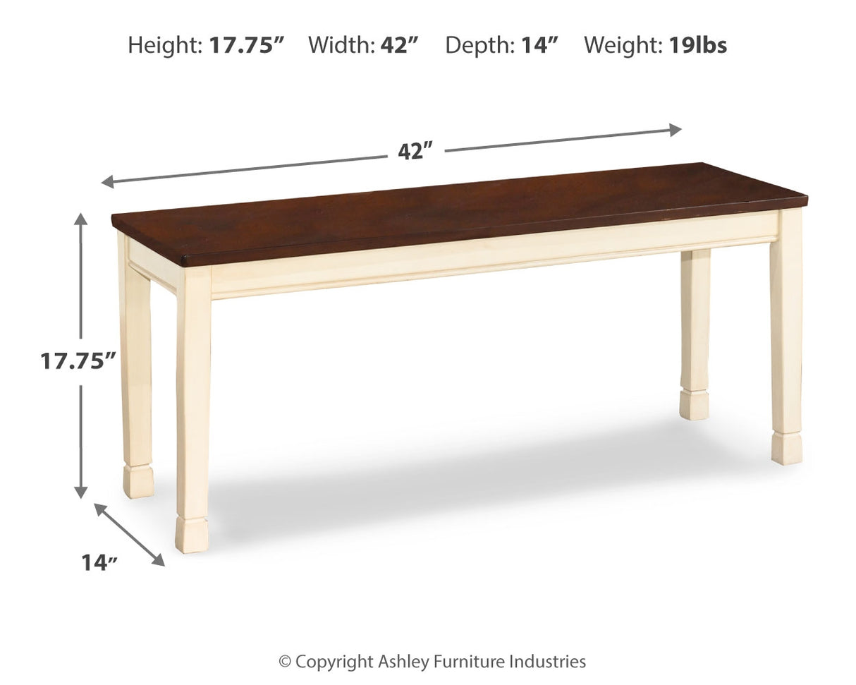 Whitesburg Brown/Cottage White Dining Bench