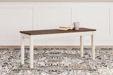 Whitesburg Brown/Cottage White Dining Bench