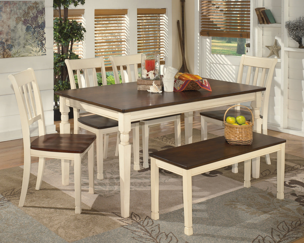 Whitesburg Dining Table with 4 Chairs and Bench