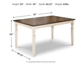 Whitesburg Brown/Cottage White Dining Table