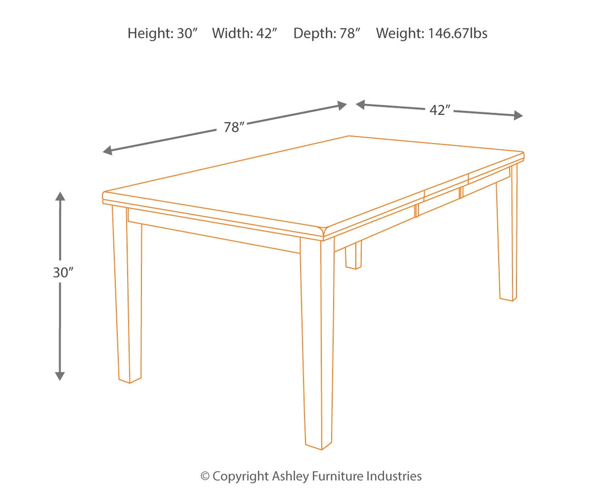 Ralene Dining Table and 6 Chairs and Bench