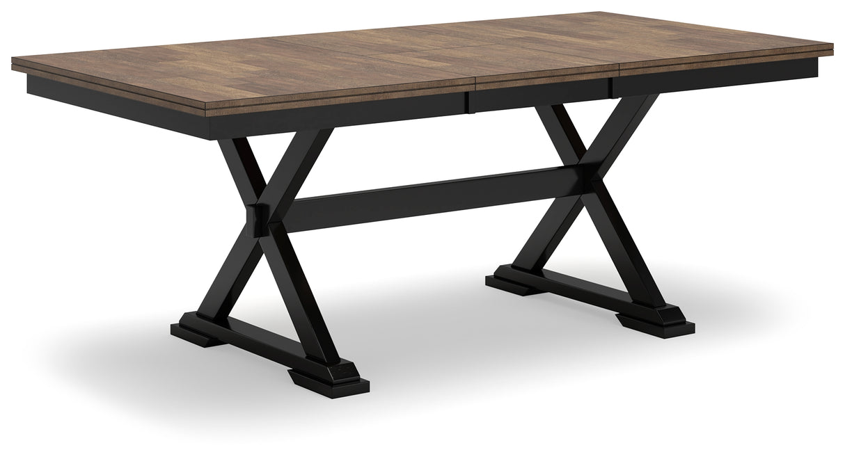 Wildenauer Brown/Black Dining Extension Table