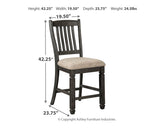 Tyler Black/Grayish Brown Creek Counter Height Bar Stool