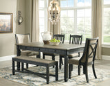 Tyler Black/Grayish Brown Creek Dining Bench