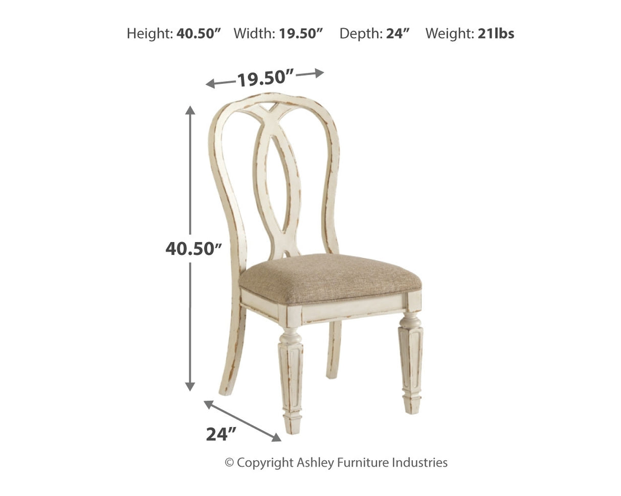 Realyn Dining Table and 6 Chairs with Server