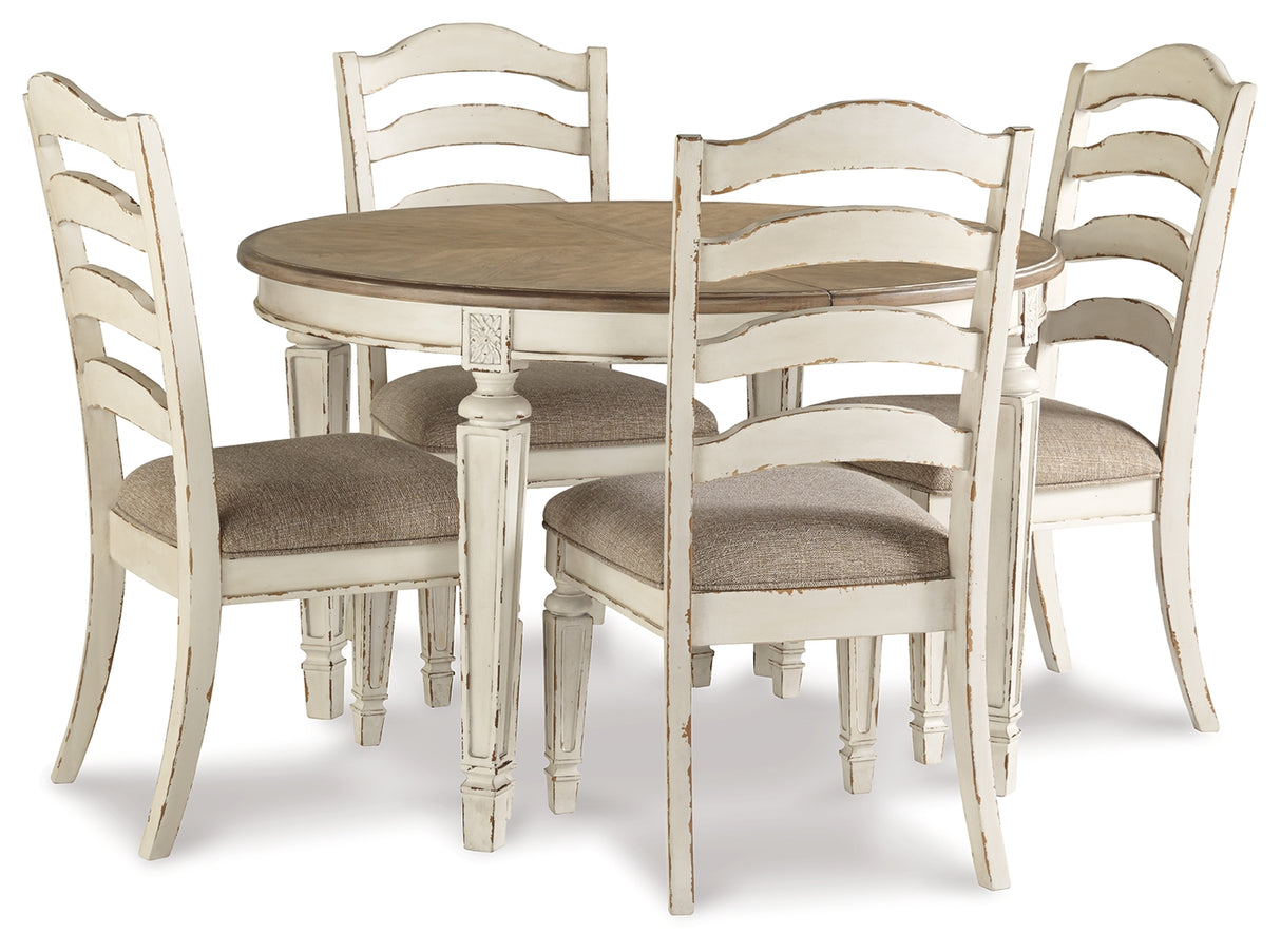 Realyn Dining Table and 4 Chairs