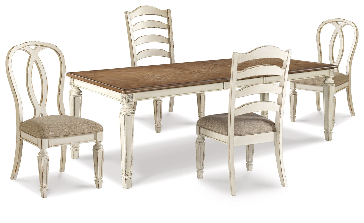 Realyn Dining Table and 4 Chairs