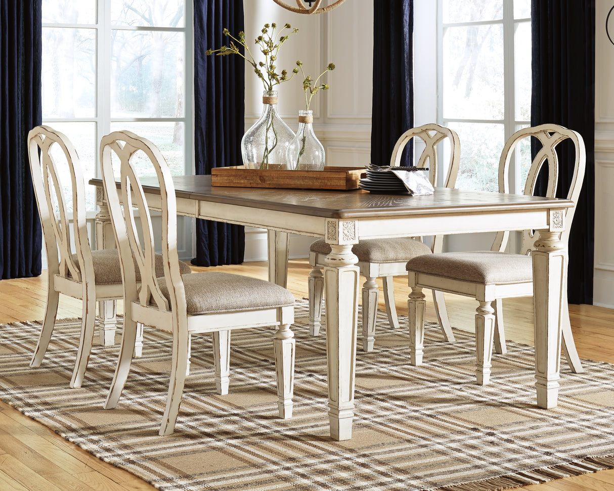 Realyn Chipped White Dining Extension Table