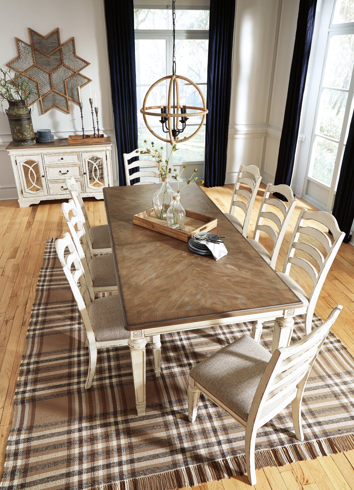 Realyn Chipped White Dining Extension Table