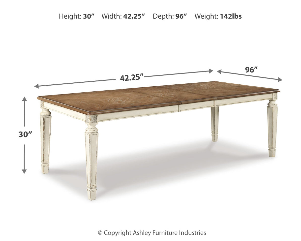 Realyn Chipped White Dining Extension Table