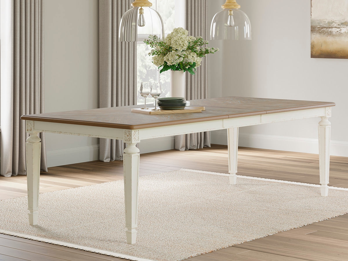 Realyn Chipped White Dining Extension Table