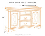 Realyn Chipped White Dining Server