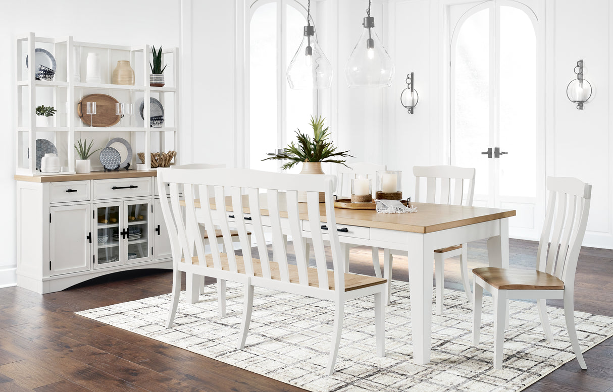 Ashbryn White/Natural Dining Double Chair