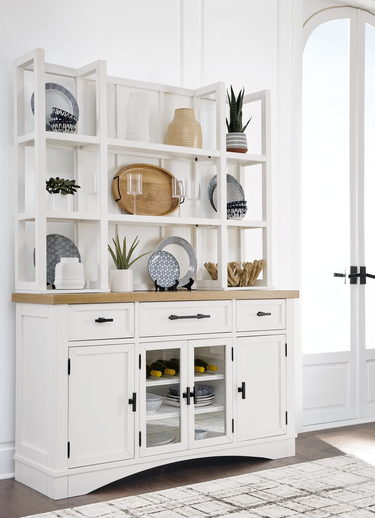 Ashbryn White/Natural Dining Hutch