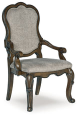 Maylee Dark Brown Dining Arm Chair