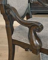 Maylee Dark Brown Dining Arm Chair