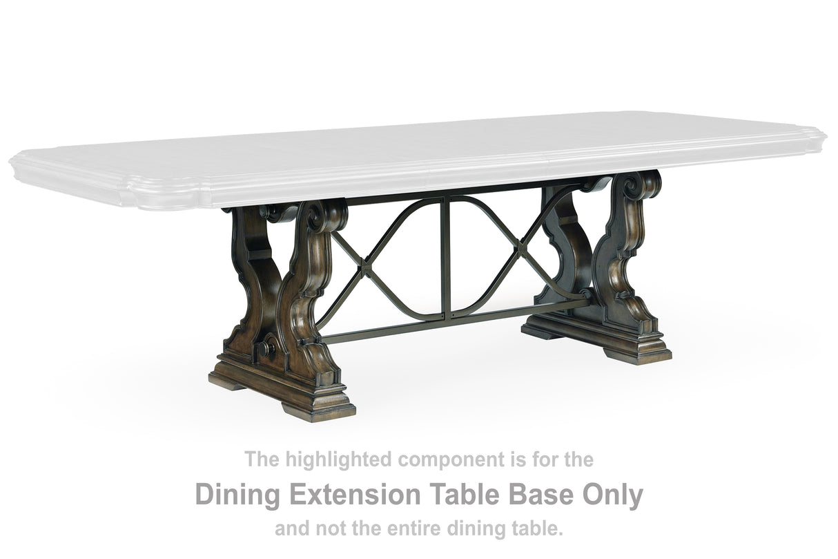 Maylee Dark Brown Dining Extension Table Base