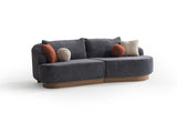 Catania Anthracite Curved 2-piece Sectional Sofa