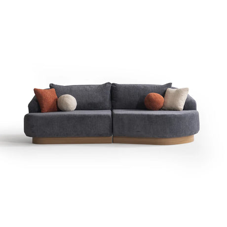 Catania Anthracite Curved 2-piece Sectional Sofa