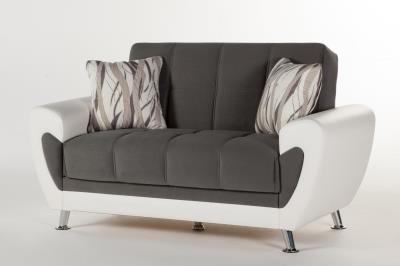 Duru Love Seat (Plato Dark Gray)  2 Pieces