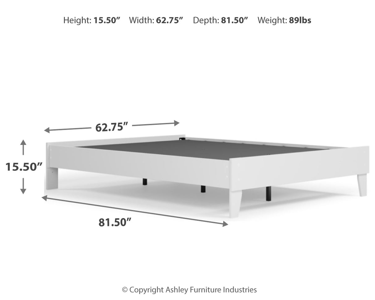 Piperton White Queen Platform Bed