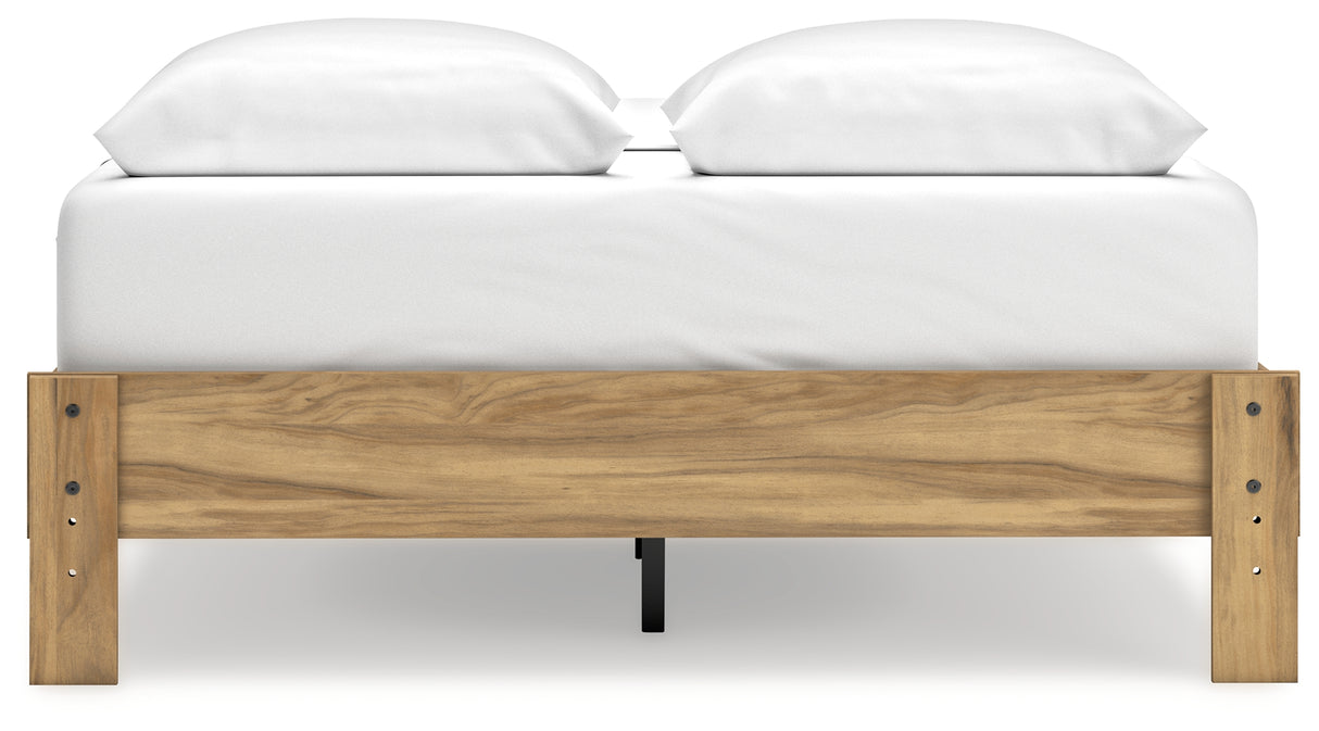 Bermacy Light Brown Queen Platform Bed