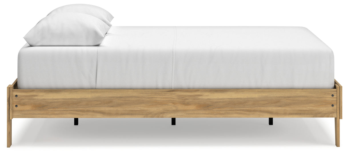 Bermacy Light Brown Queen Platform Bed