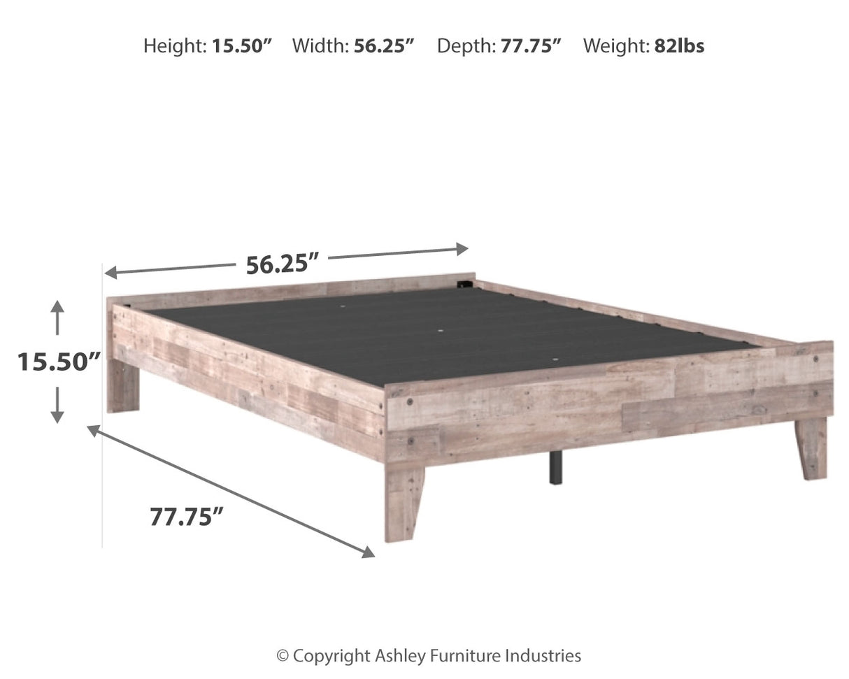 Neilsville Whitewash Full Platform Bed